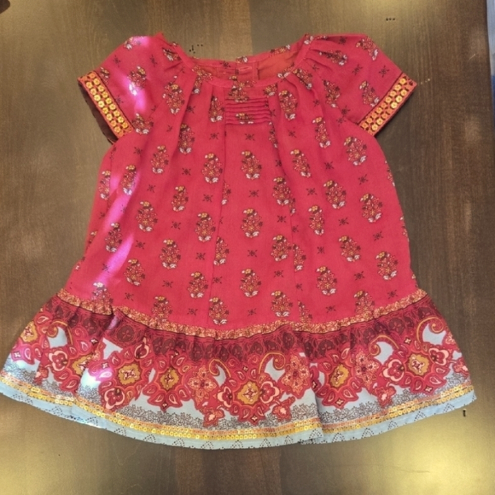 Monsoon London Dress From India Fabric & Style To Die For 12-18 Mos BOHO WHIMSY! - Picture 8 of 16